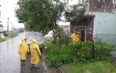 Trabajos de servicios públicos durante las lluvias