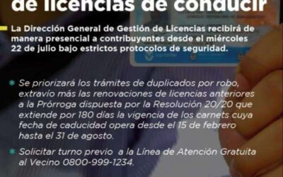 Licencia de conducir por robo, extravió y renovaciones: reabre oficina municipal