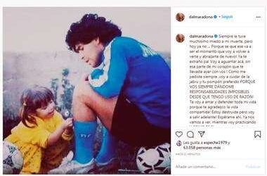 “Espérame ahí”: La conmovedora carta de Dalma a Diego Maradona: