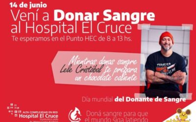 14 de Junio: “Jornada de Donación de Sangre” con el apoyo de Claudia Villafañe y Lele Cristóbal