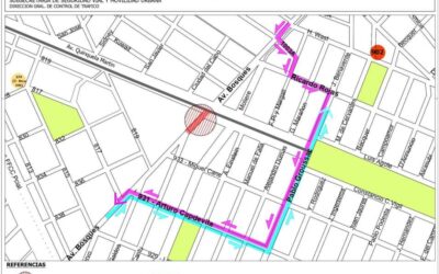 Desvío al tránsito por la construcción del Paso Bajo Nivel de Av. Bosques