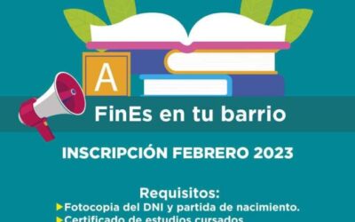 FinEs: jornadas de inscripción en los barrios