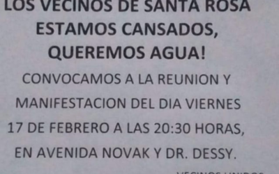 El barrio Santa Rosa se moviliza por la falta de agua
