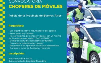 Continúa la convocatoria para chóferes de móviles