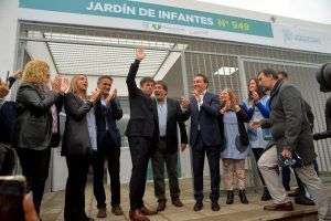 Andrés Watson, Axel Kicillof y Gabriel Katopodis inauguraron el Jardín de Infantes N°949 en Santa Rosa