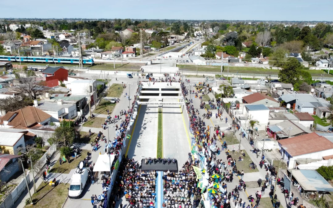 Inauguraron el paso bajo a nivel del camino del Touring club que une Varela con Berazategui