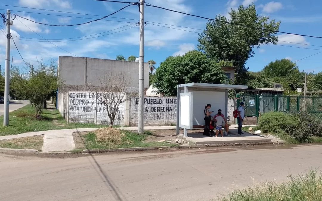 Colocación de refugios de transporte público