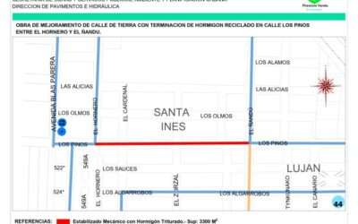 Mejoramiento vial en Santa Inés y Luján