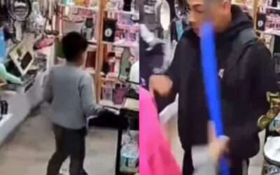 Dramático video. Entraron a robar en el  comercio de su madre y el nene los saco a escobazos