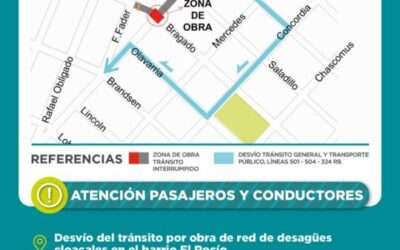 El Rocio: Desvíos al tránsito por obras
