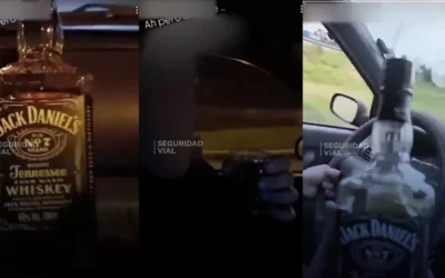 VIDEO.  Tomaba whisky al volante por la ruta 2 y se burló del “si nos matamos, nos matamos”