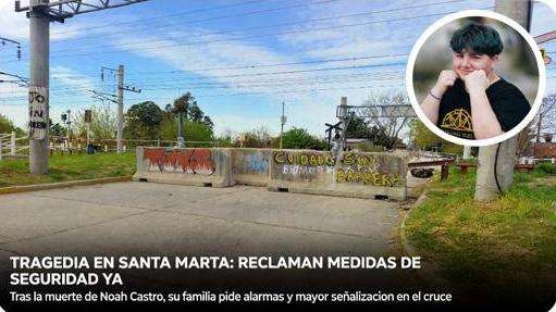 Tragedia en Santa Marta: Tras la muerte de Noah Castro, su familia reclama medidas de seguridad en el cruce ferroviario